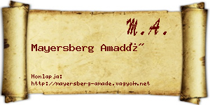 Mayersberg Amadé névjegykártya